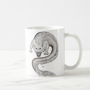 Wolfdragon Schwarzweiß Design Kaffeetasse