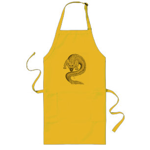 Wolfdragon Schwarzweiß Design Lange Schürze