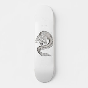 Wolfdragon Schwarzweiß Design Skateboard