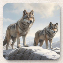 Wölfe auf einem Berg zu p Getränkeuntersetzer