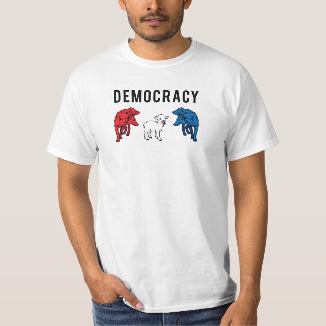 Wölfe der Demokratie-zwei und ein Lamm T-Shirt (Vorderseite)