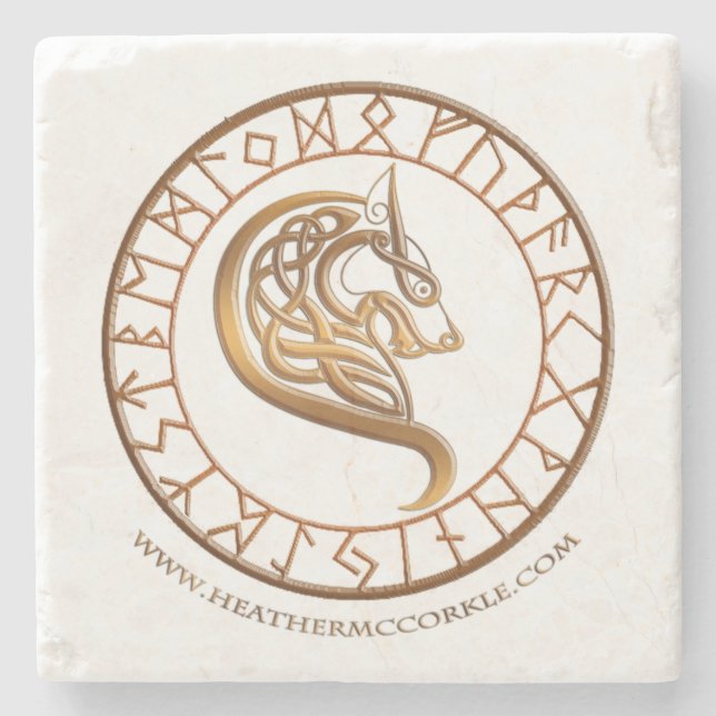 Wölfe des Schierlings-Höhlen-Untersetzer Steinuntersetzer (Vorderseite)