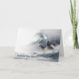 Wölfe, die im Winter Grußkarte heulen Karte