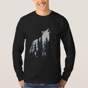 Wölfe heulen vor dem Mond und Waldwolf wi T-Shirt