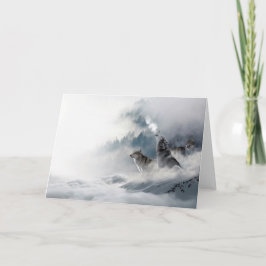 Wölfe im Winter Grußkarten-Leere Karte