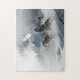 Wölfe im Winter Snow-Jigsaw-Puzzle