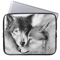 Wölfe in der Liebe-Laptop-Tasche