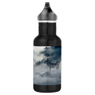 Wölfe in der schneebedeckten Winterlandschaft Trinkflasche