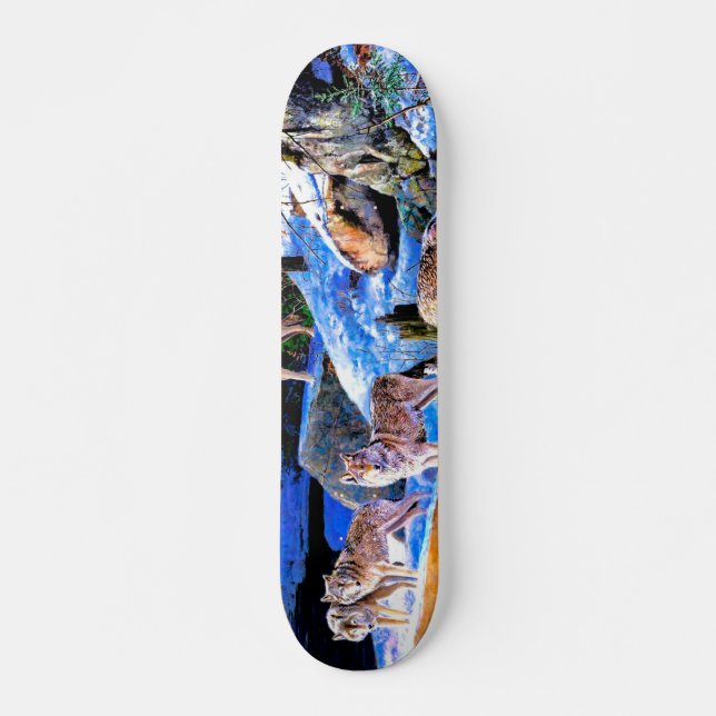 Wölfe in der Schneebemalung Skateboard (Vorne)