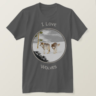 Wölfe in der Schneemalerei - Original Wildlife Art T-Shirt
