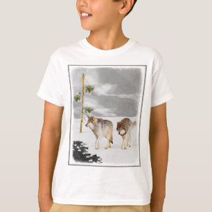 Wölfe in der Schneemalerei - Original Wildlife Art T-Shirt
