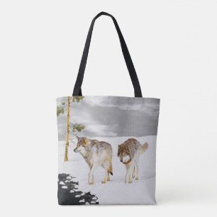 Wölfe in der Schneemalerei - Original Wildlife Art Tasche
