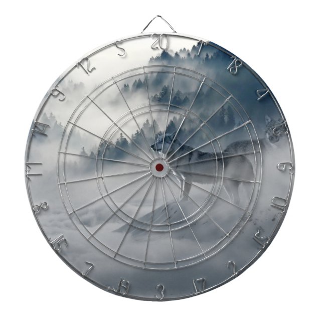 Wölfe in einer Winterlandschaft Dartscheibe (vorne)