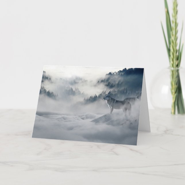 Wölfe in einer Winterlandschaft Karte (Vorderseite)