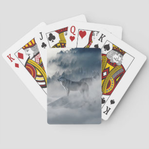 Wölfe in einer Winterlandschaft Spielkarten