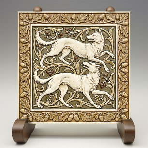 Wölfe Kunsthandwerk Wanddekoration Art Nouveau Kra Fliese