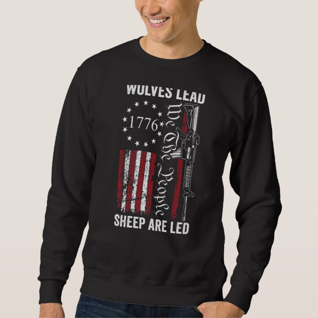 Wölfe Lederschaf sind Led Usa Pro Gun 2. Sweatshirt (Vorderseite)