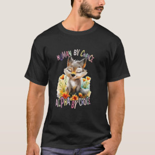 Wölfe mit Blume niedlichen Wölfe Tiermond Alpha vo T-Shirt