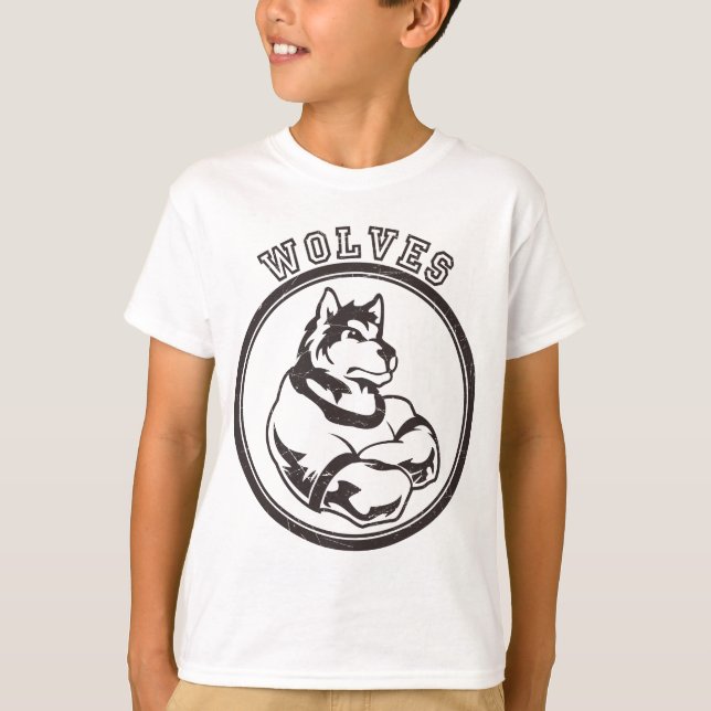 Wölfe oder Wolf-Maskottchen T-Shirt (Vorderseite)