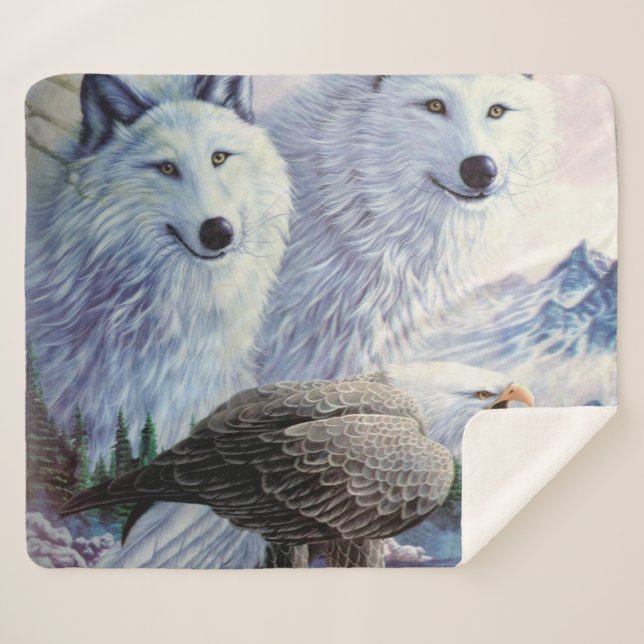 Wölfe und Adler Sherpadecke (Vorderseite (Horizontal))