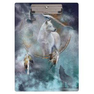 Wölfe und Dreamcatcher Klemmbrett