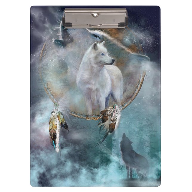 Wölfe und Dreamcatcher Klemmbrett (Vorderseite)