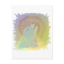 Wölfe und Mandala-Pflanze in Zweigen