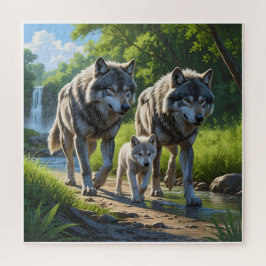 Wölfe und Welpen - Tierpuzzle