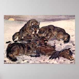Wölfe von Winifred Austen, Vintage Wilde Tiere Poster