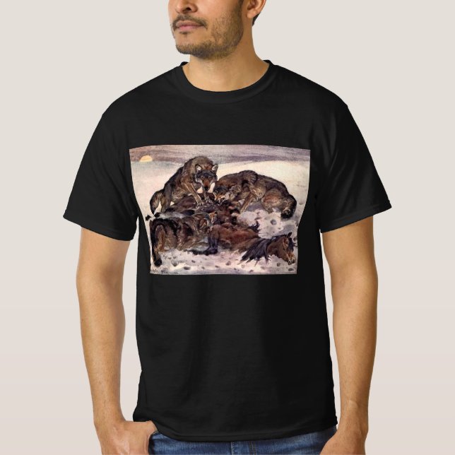 Wölfe von Winifred Austen, Vintage Wildtiere T-Shirt (Vorderseite)