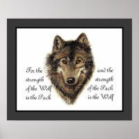 Wölfe, Watercolor Wolf & Pack Zitat, Natur