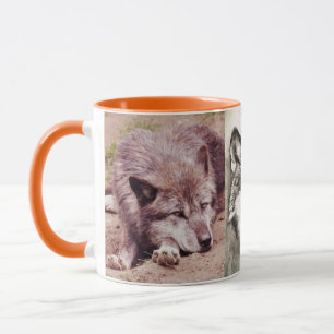 Wölfe Wolf Tiere Wild Natur Wald Tasse