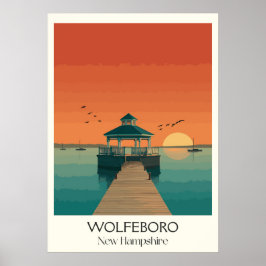 Wolfeboro New Hampshire Seeblick bei Sonnenunterga Poster