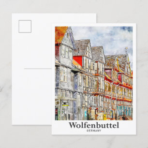 Wolfenbuttel Deutschland Travel Watercolor Hand Dr Postkarte