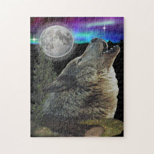 Wolfes heulen auf dem Mond