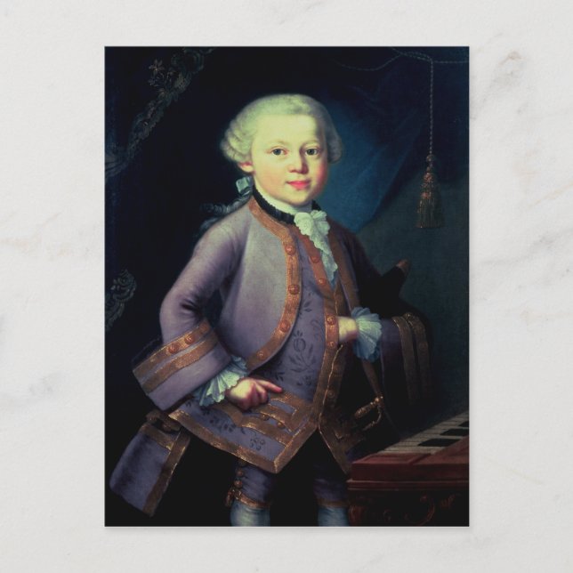 Wolfgang Amadeus Mozart , 1763 Postkarte (Vorderseite)