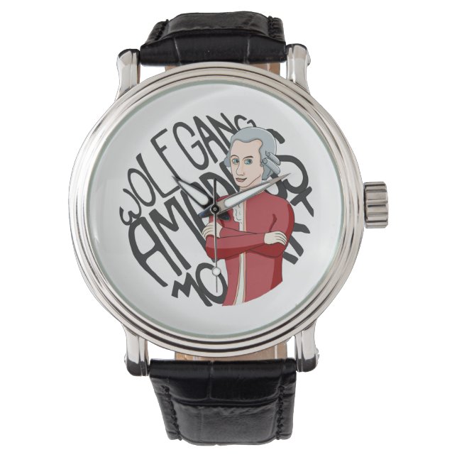 Wolfgang Amadeus Mozart Armbanduhr (Vorderseite)