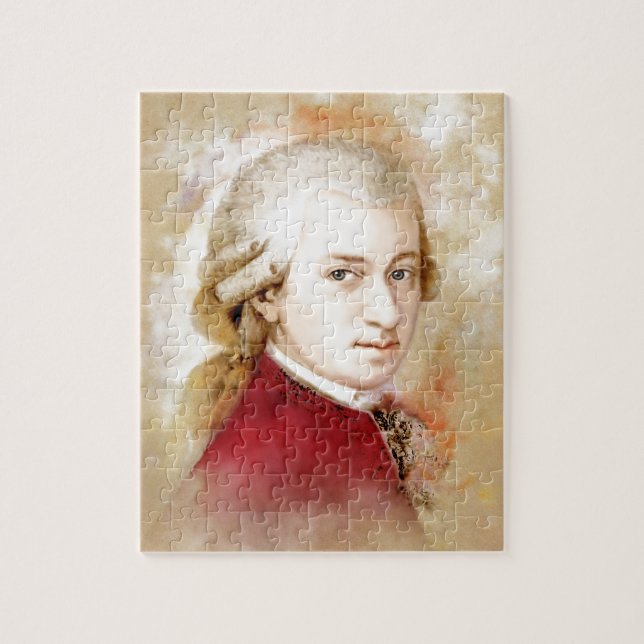 Wolfgang Amadeus Mozart im Aquarell Stil (Vertikal)