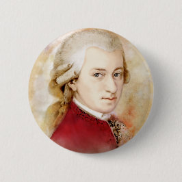Wolfgang Amadeus Mozart im Aquarell Stil Button