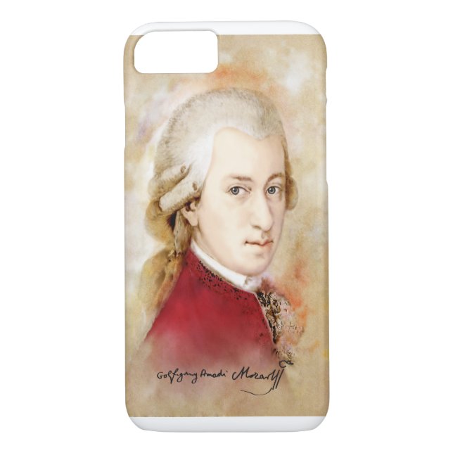 Wolfgang Amadeus Mozart im Aquarell Stil Case-Mate iPhone Hülle (Rückseite)