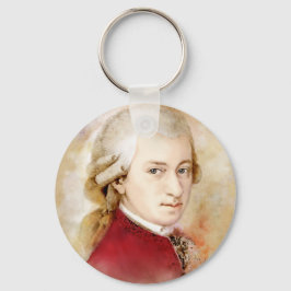 Wolfgang Amadeus Mozart im Aquarell Stil Schlüsselanhänger