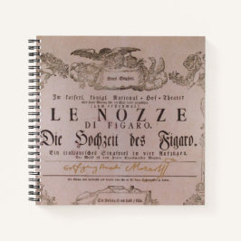 Wolfgang Amadeus Mozart mit Unterschrift Figaro Notizbuch