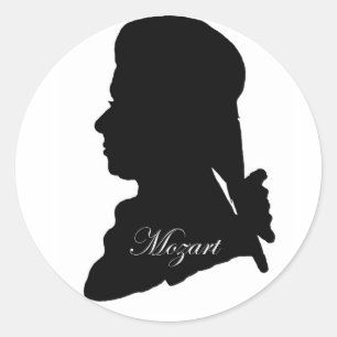 Wolfgang Amadeus Mozart Runder Aufkleber