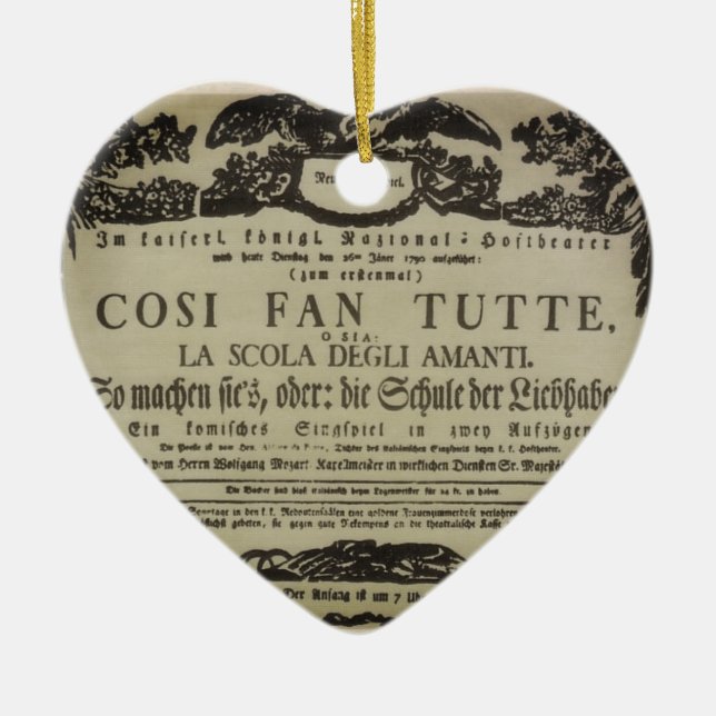 ♥ Wolfgang Amadeus Mozart shabby – Cosi fan tutte Keramik Ornament (Vorne)