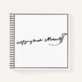 Wolfgang Amadeus Mozart Signatur Notizbuch