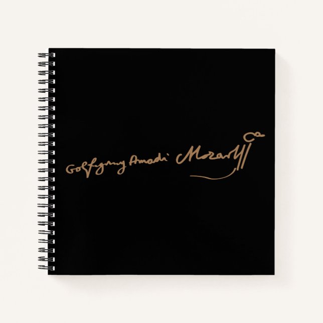Wolfgang Amadeus Mozart Signatur Notizbuch (Vorderseite)