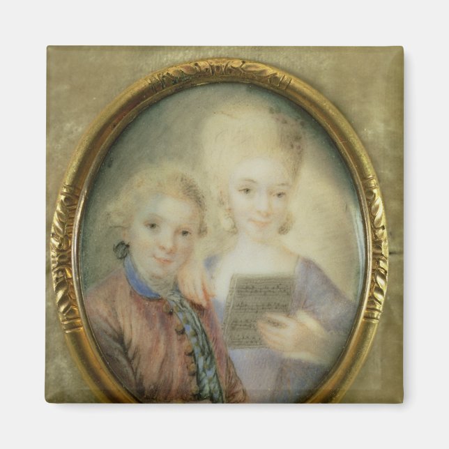 Wolfgang Amadeus Mozart und seine Schwester Magnet (Vorne)