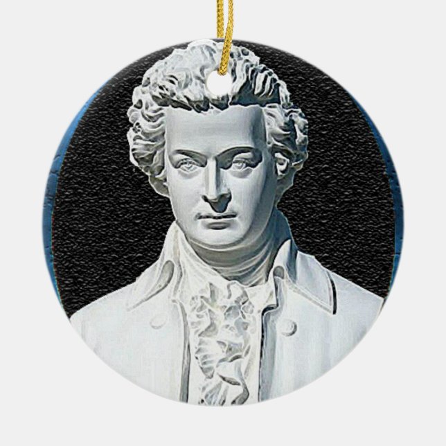 Wolfgang Amadeus Mozart-Weihnachtsverzierung Keramik Ornament (Vorne)