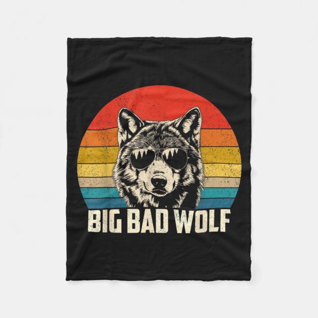 Wolfgeist groß und böser Wolf Wolf Rudel lustige W Fleecedecke (Vorderseite)