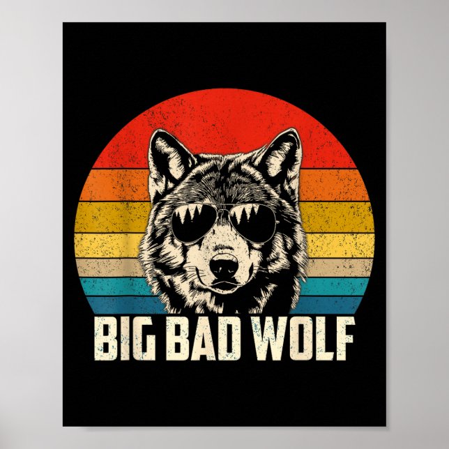 Wolfgeist groß und böser Wolf Wolfsrudel lustige W Poster (Vorne)